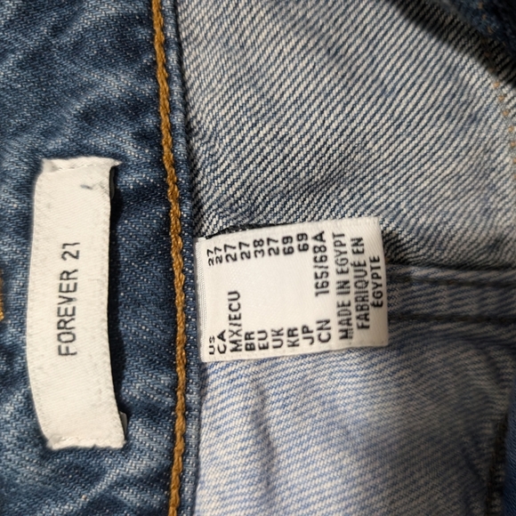 🛍️4 For $15🛍Denim Forever 21 Blue and Jean Shorts Distressed Design 90s Shorts - Picture 6 of 12